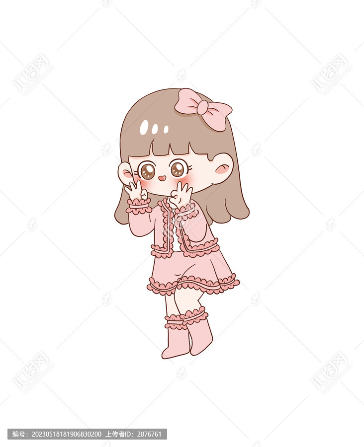 手繪卡通小女孩