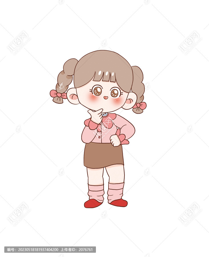 手繪卡通小女孩