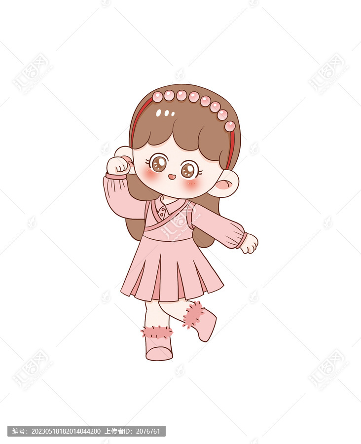 手繪卡通小女孩