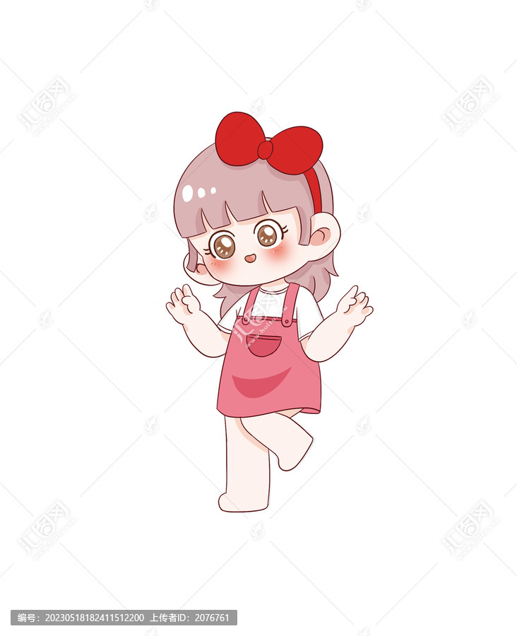 手繪卡通小女孩