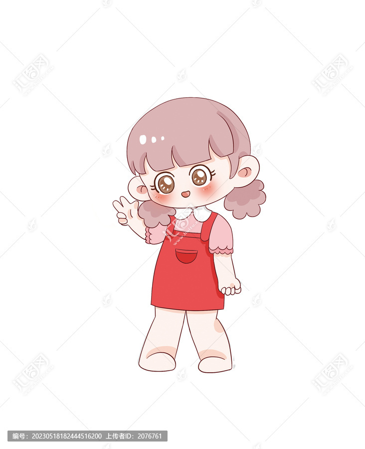 手繪卡通小女孩