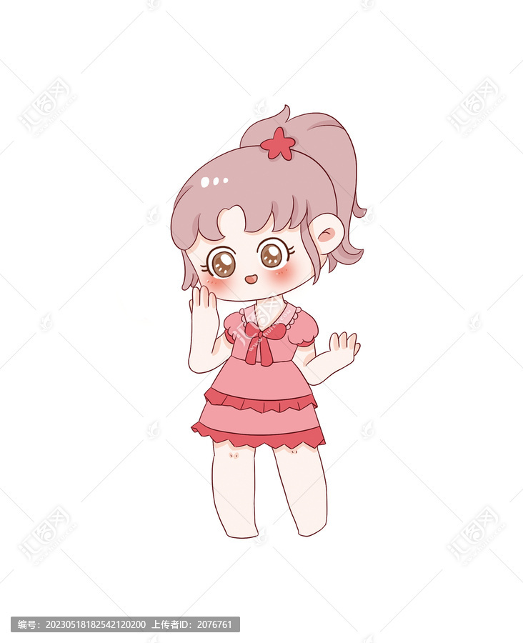 手繪卡通小女孩