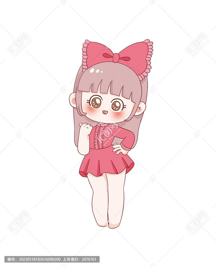 手繪卡通小女孩