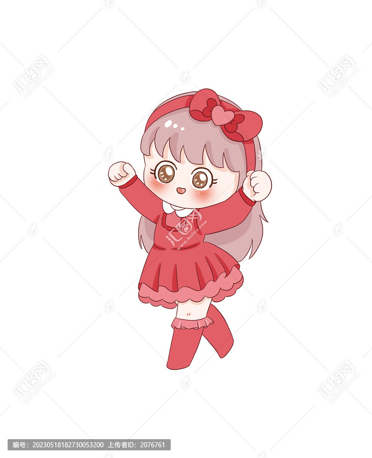 手繪卡通小女孩