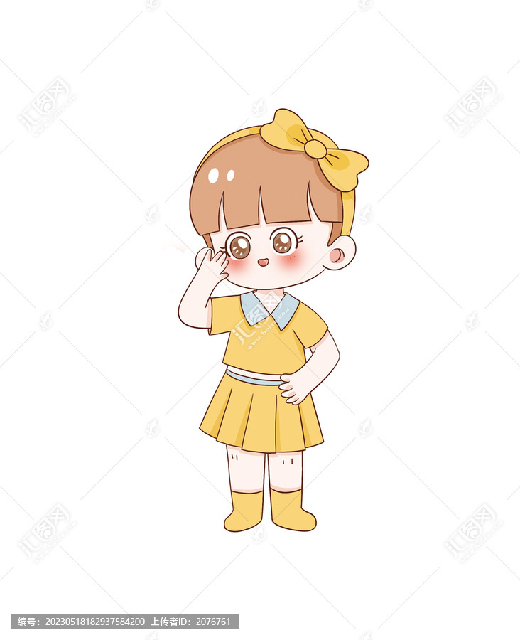 手繪卡通小女孩
