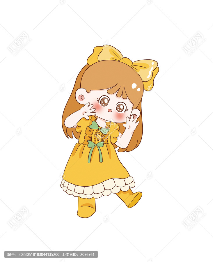 手繪卡通小女孩