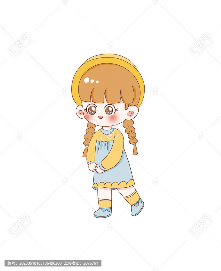 手繪卡通小女孩