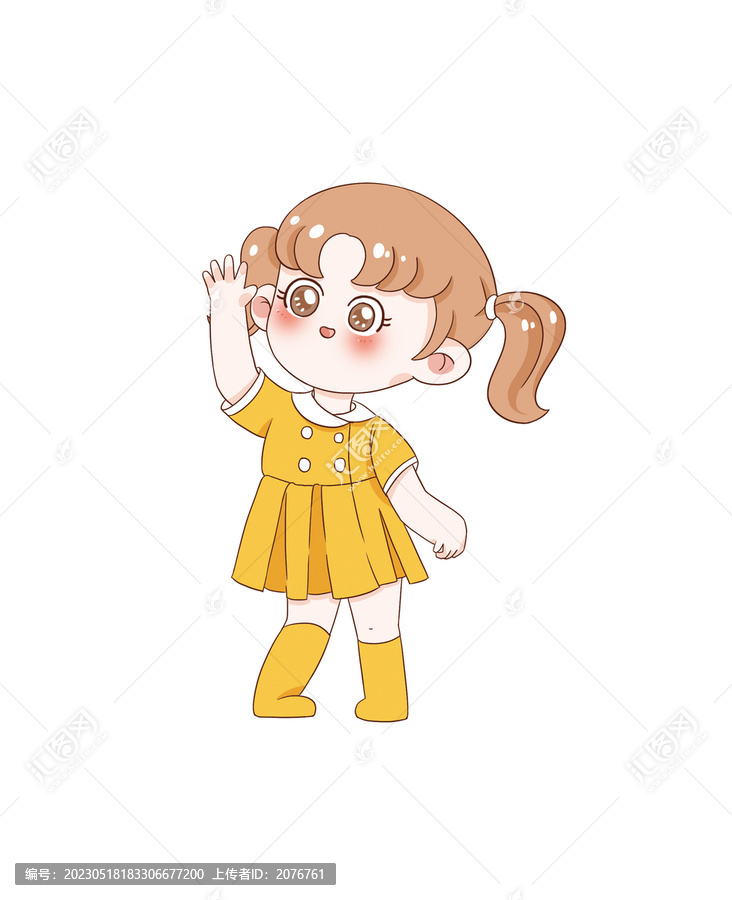 手繪卡通小女孩