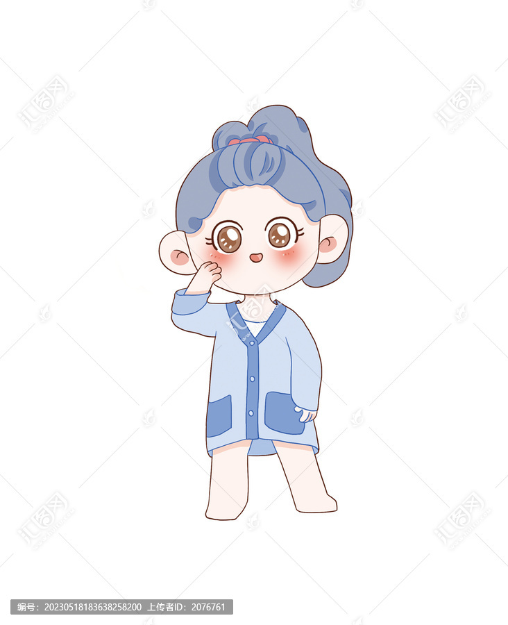 手繪卡通小女孩