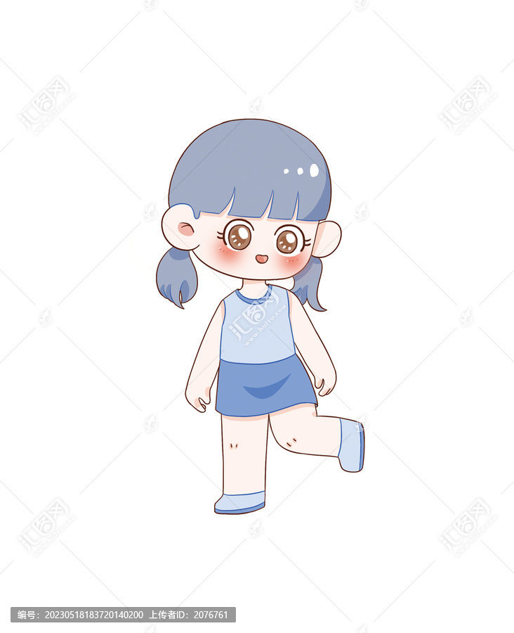 手繪卡通小女孩