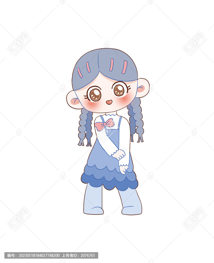 手繪卡通小女孩