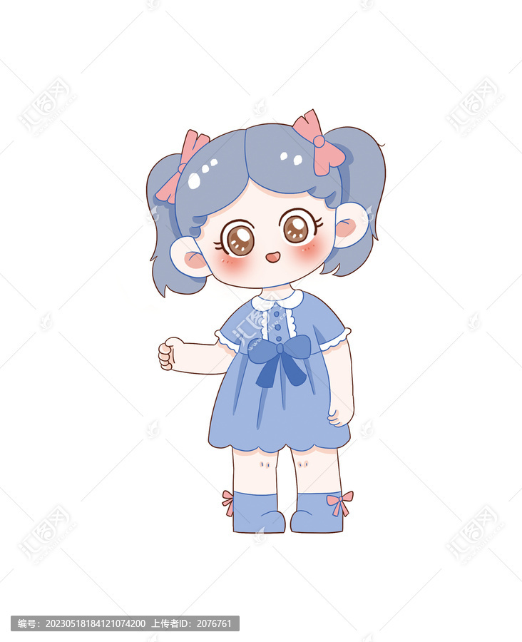 手繪卡通小女孩