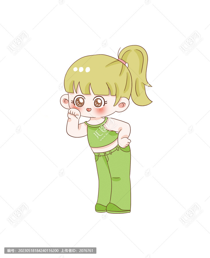 手繪卡通小女孩