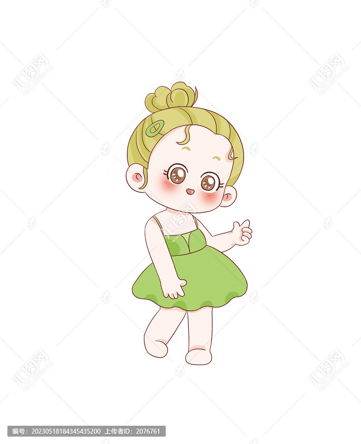 手繪卡通小女孩