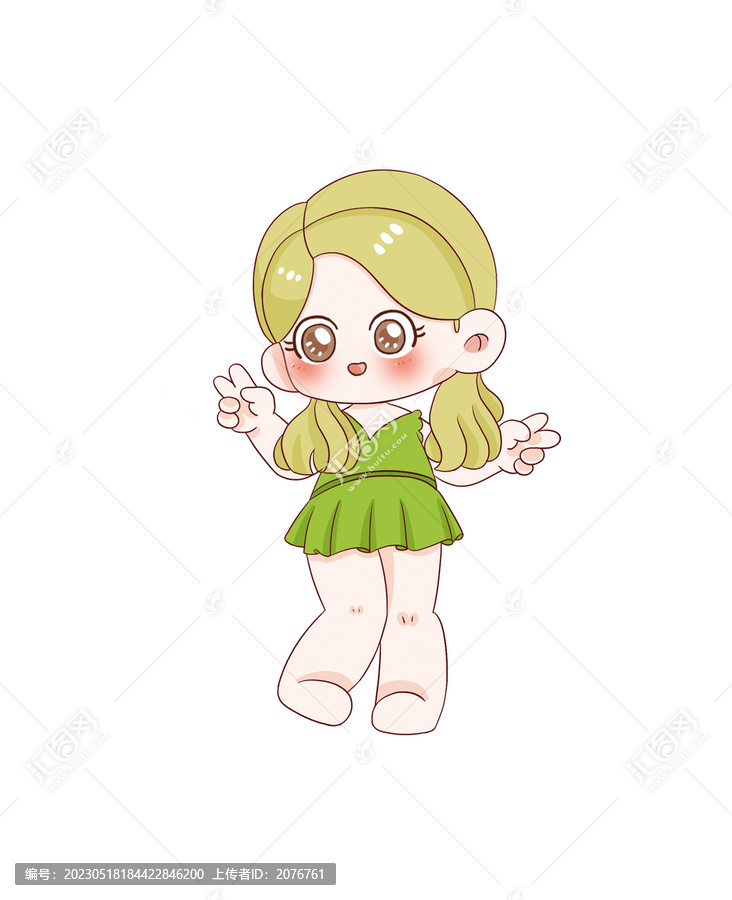 手繪卡通小女孩
