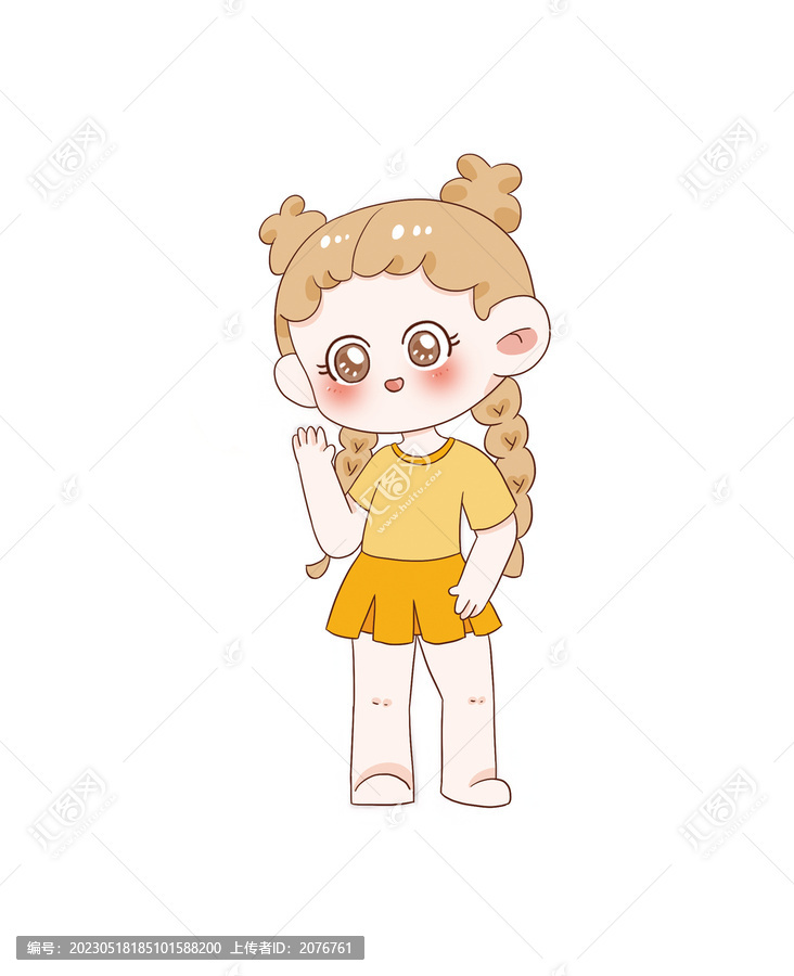 手繪卡通小女孩