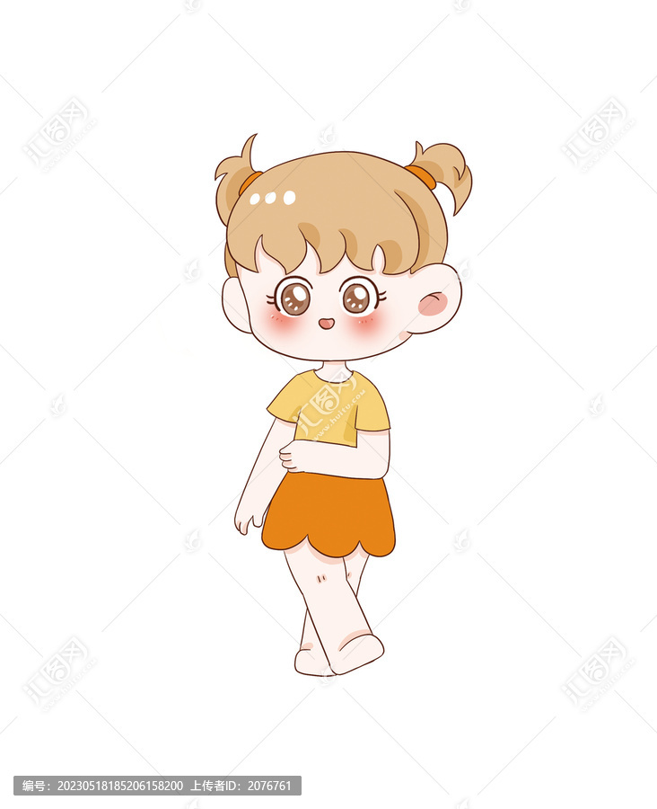 手繪卡通小女孩