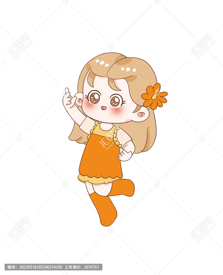手繪卡通小女孩