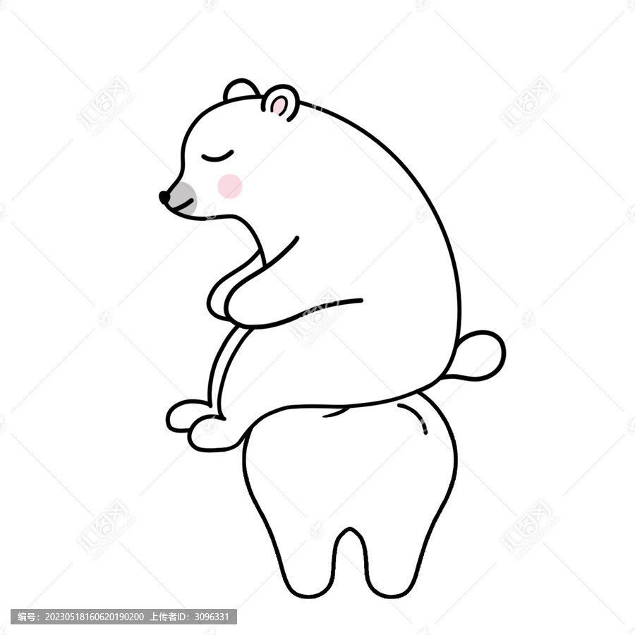 卡通熊牙齒