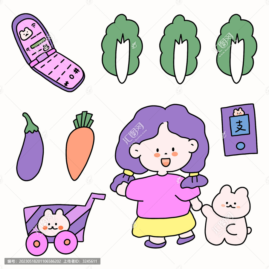簡筆畫手帳貼紙圖案