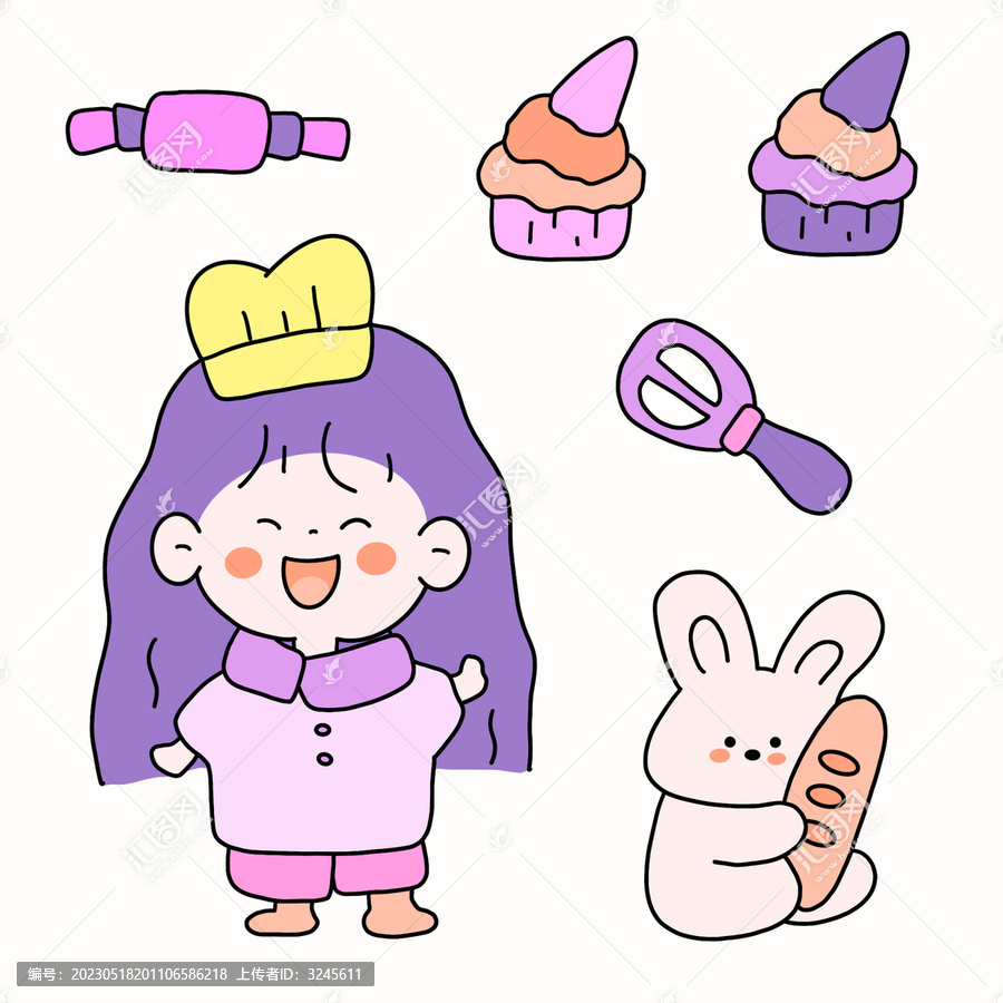 做美食手帳描邊貼紙