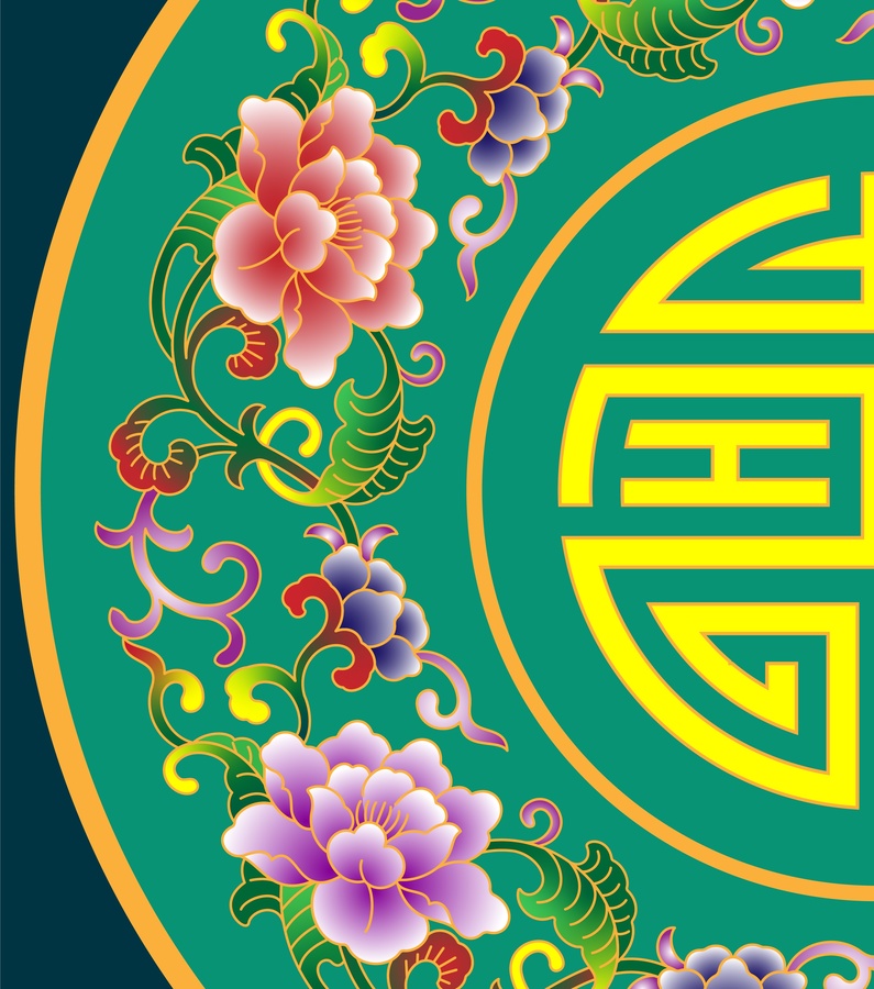 喜慶吉祥花紋纏枝牡丹紋