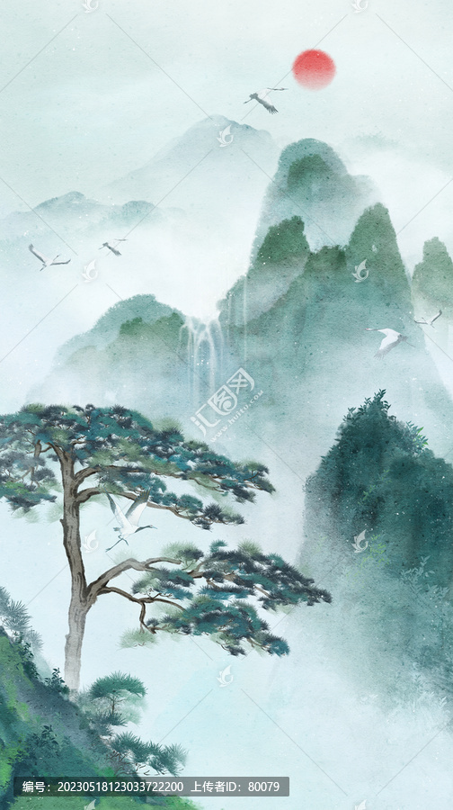 豎幅水墨畫