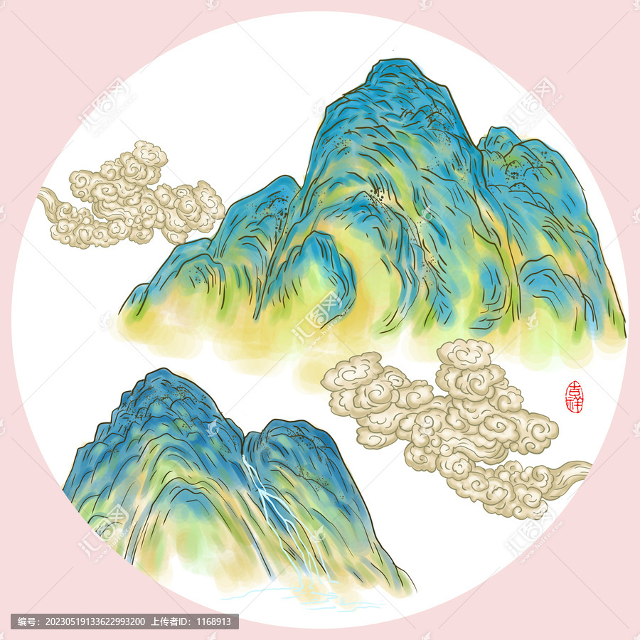 手繪山元素