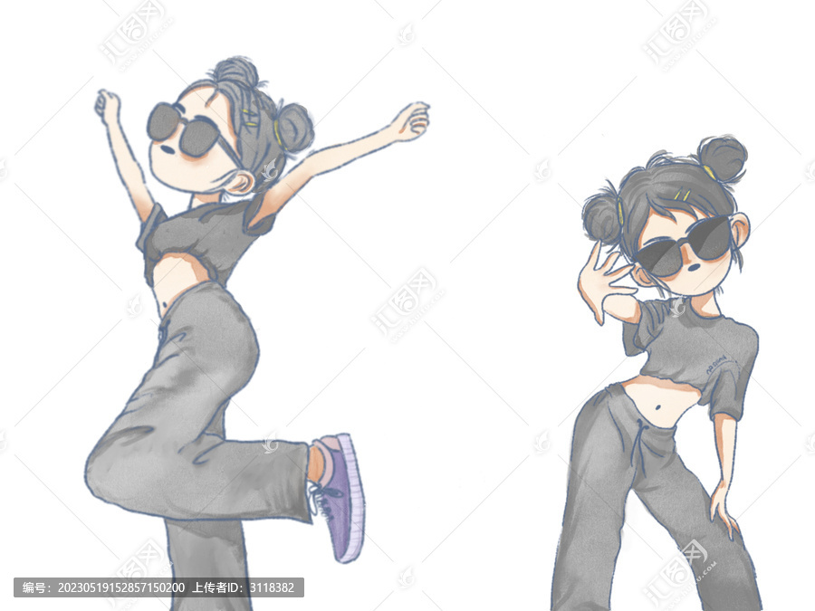 卡通甜美可愛小女孩
