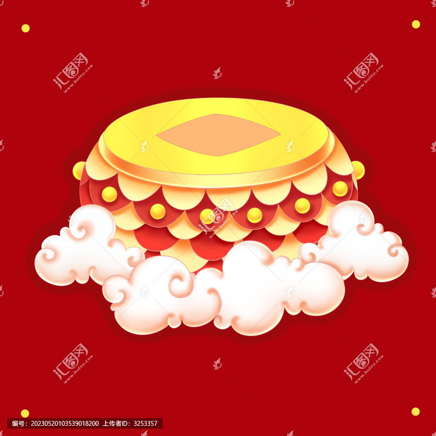 2024龍年祥云金鼓png