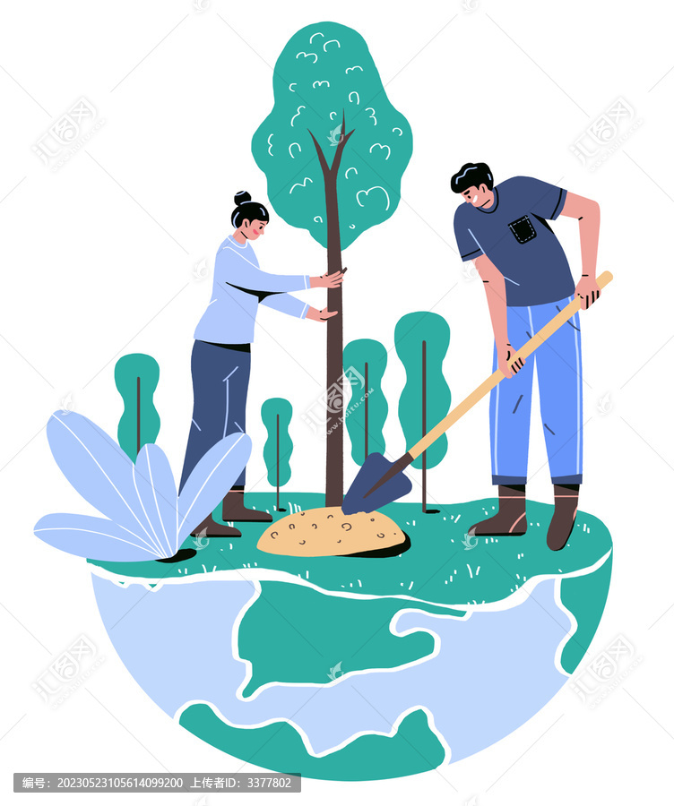 植樹節(jié)元素