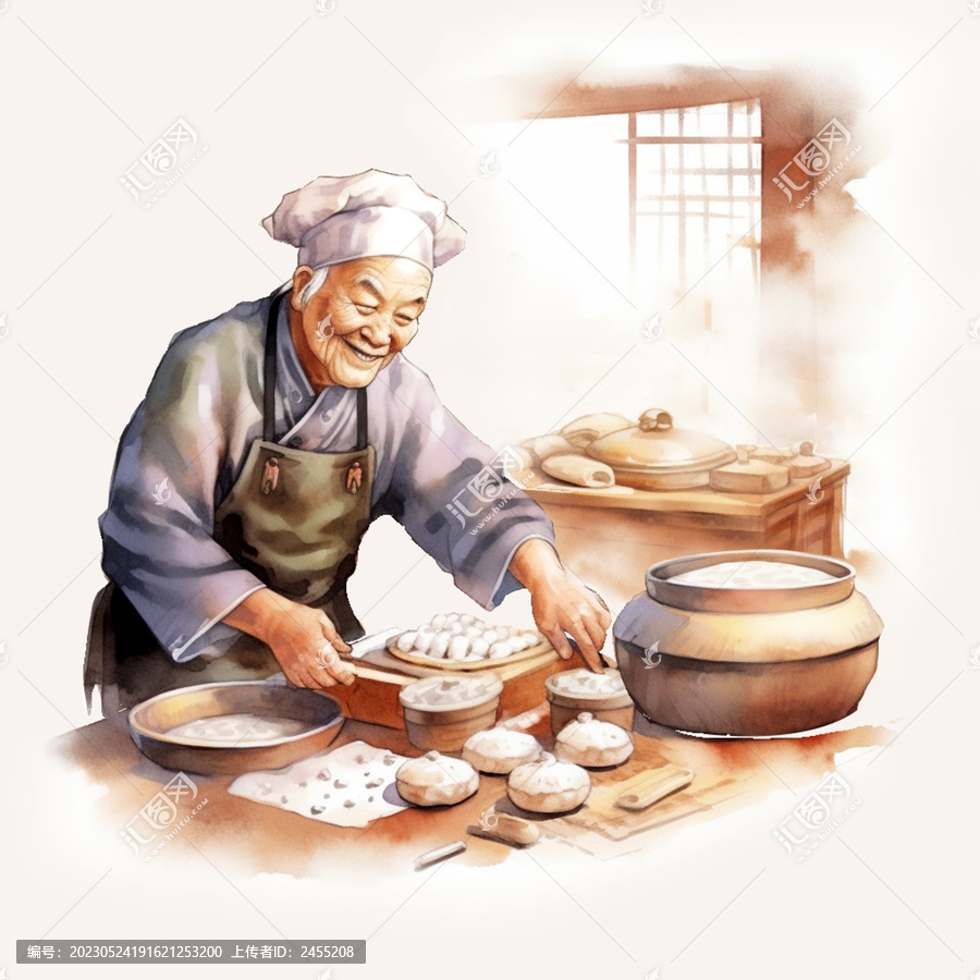 中華美食湯圓插畫