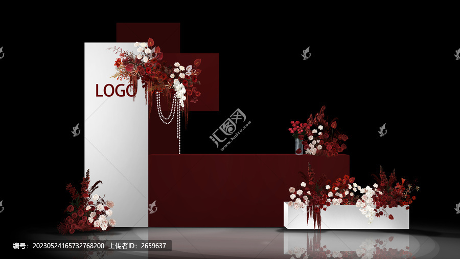 紅白復(fù)古韓式婚禮效果圖