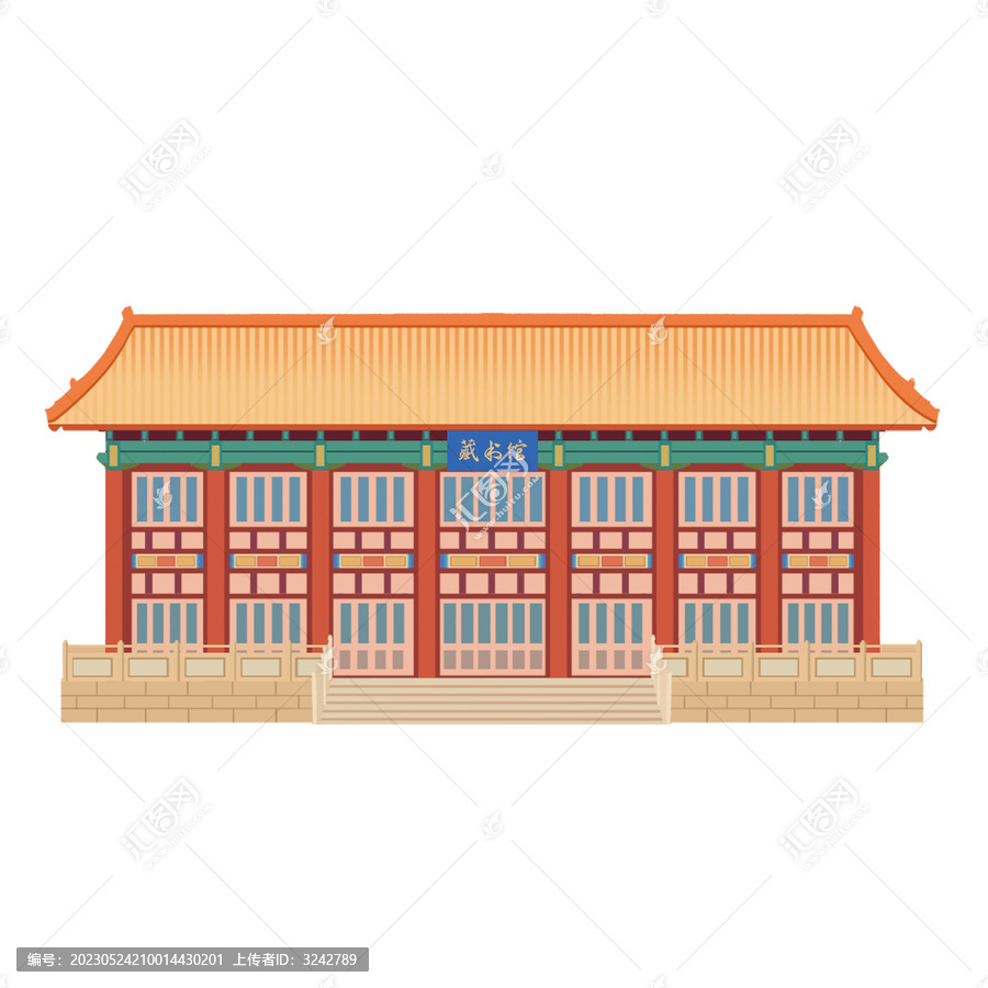 手繪國(guó)潮風(fēng)古代建筑