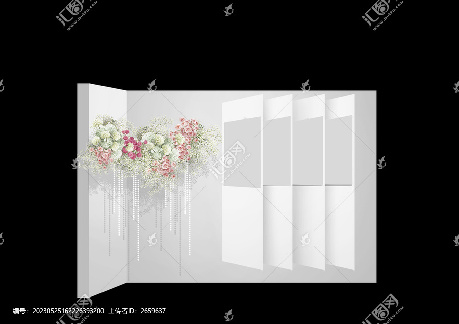 白色韓式婚禮照片墻