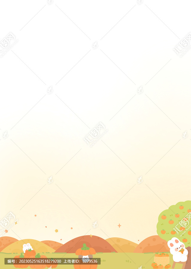 秋日卡通兔子拍紙本