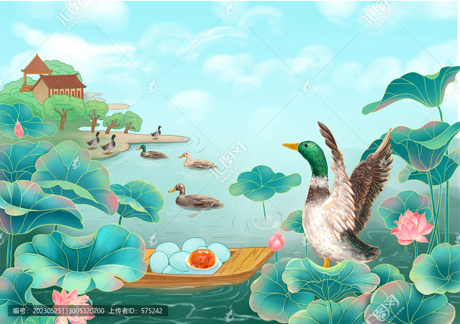 手繪咸鴨蛋插畫(huà)