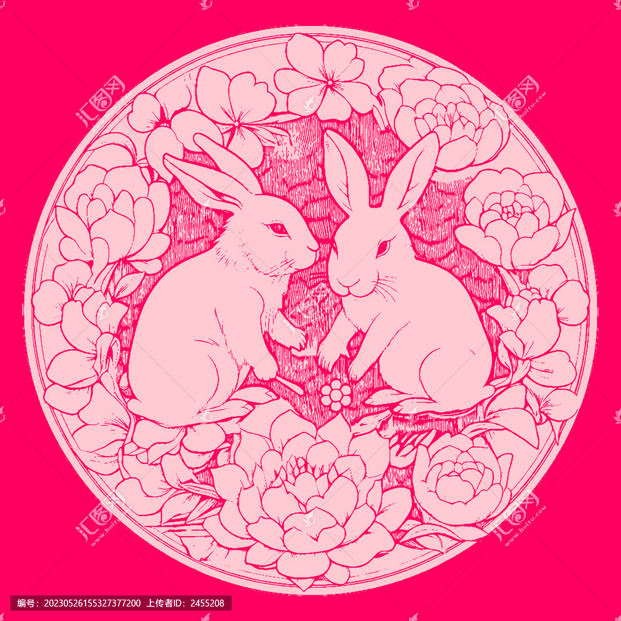 中秋插畫月滿中秋玉兔吉祥