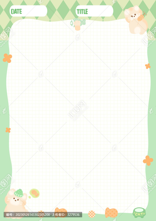 卡通可愛貓咪拍紙本邊框