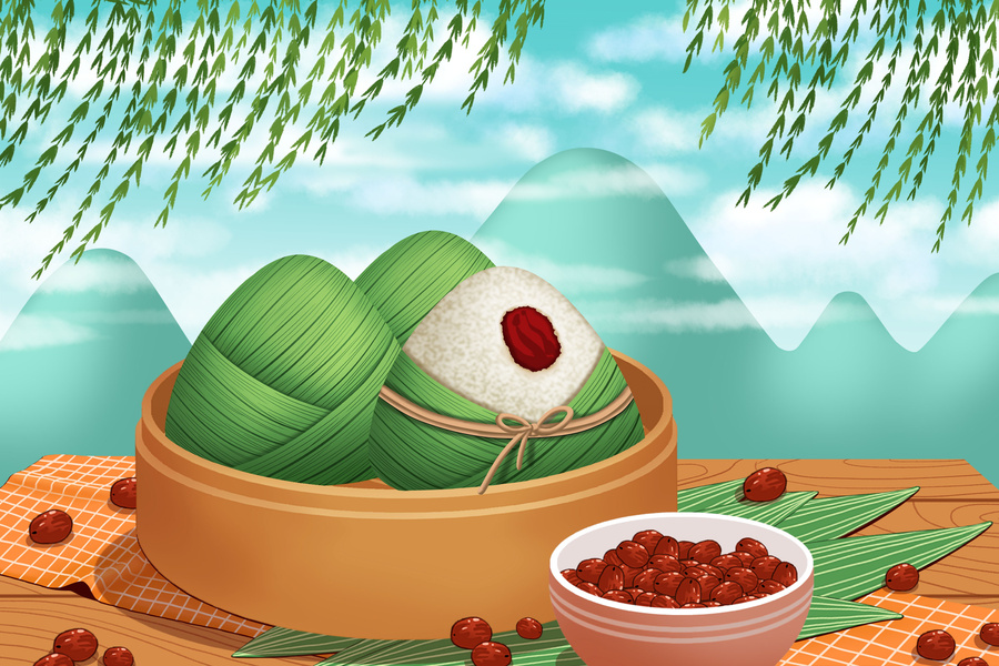 端午節(jié)粽子插畫