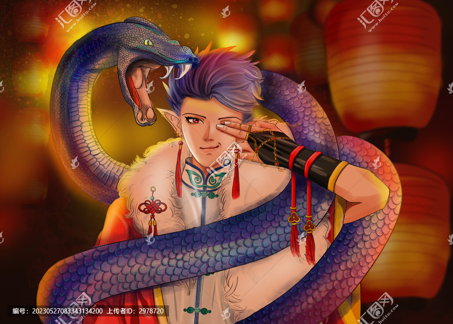 手繪古風(fēng)玄幻人物場景插畫