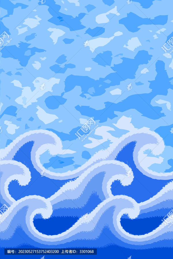 插画海浪效果