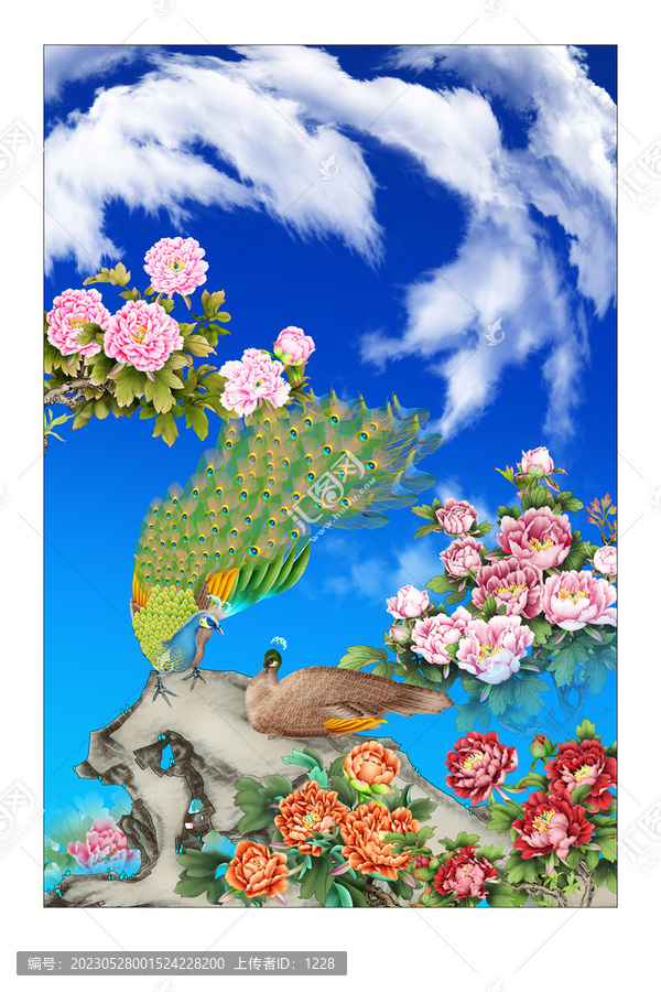 孔雀藍天祥云