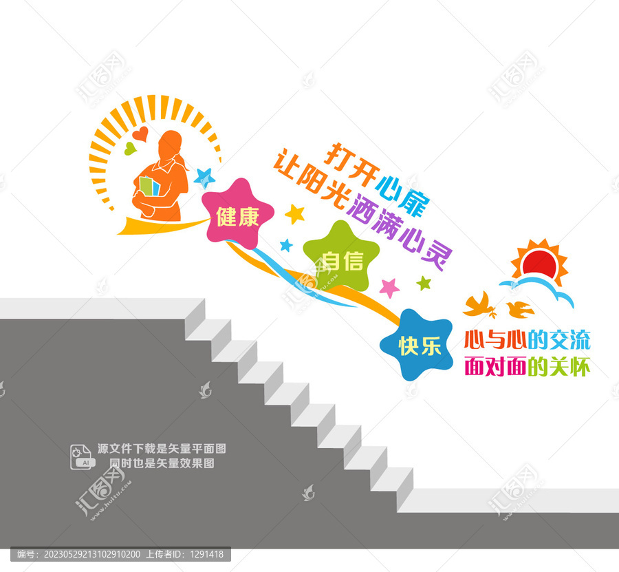 心理教育宣傳階梯墻