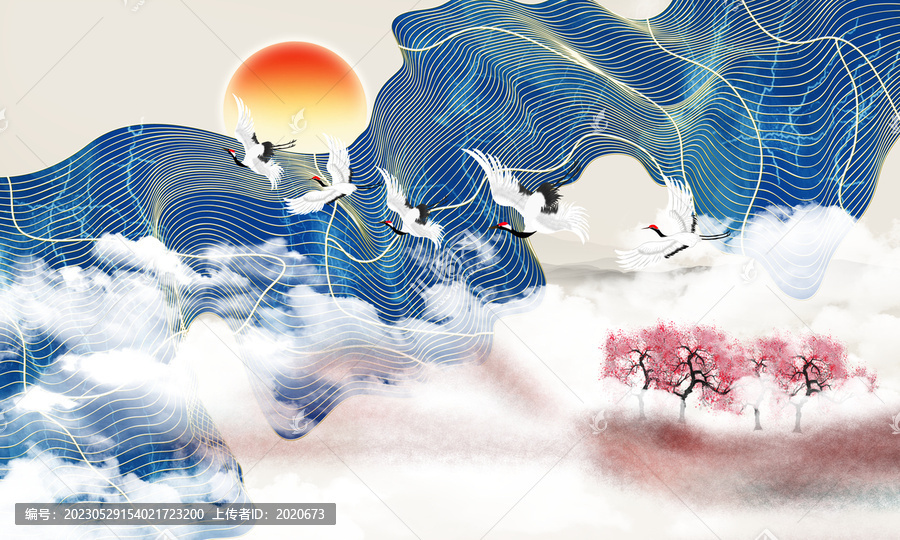 高端輕奢山水壁畫
