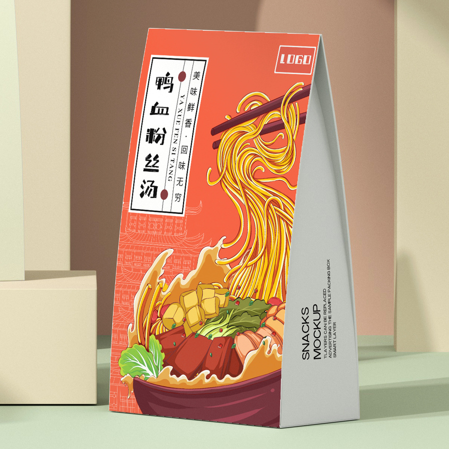 鴨血粉絲湯包裝插畫