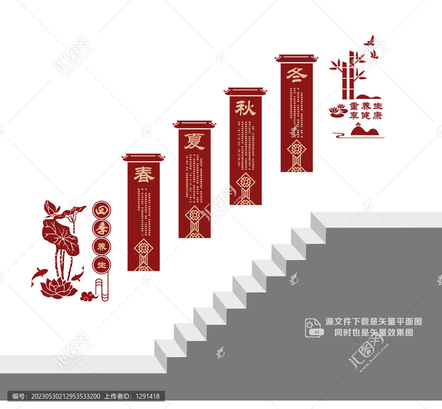 四季養(yǎng)生階梯墻