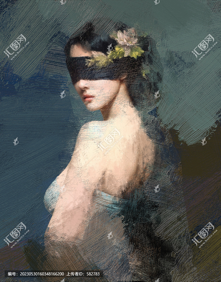 少女人物油畫