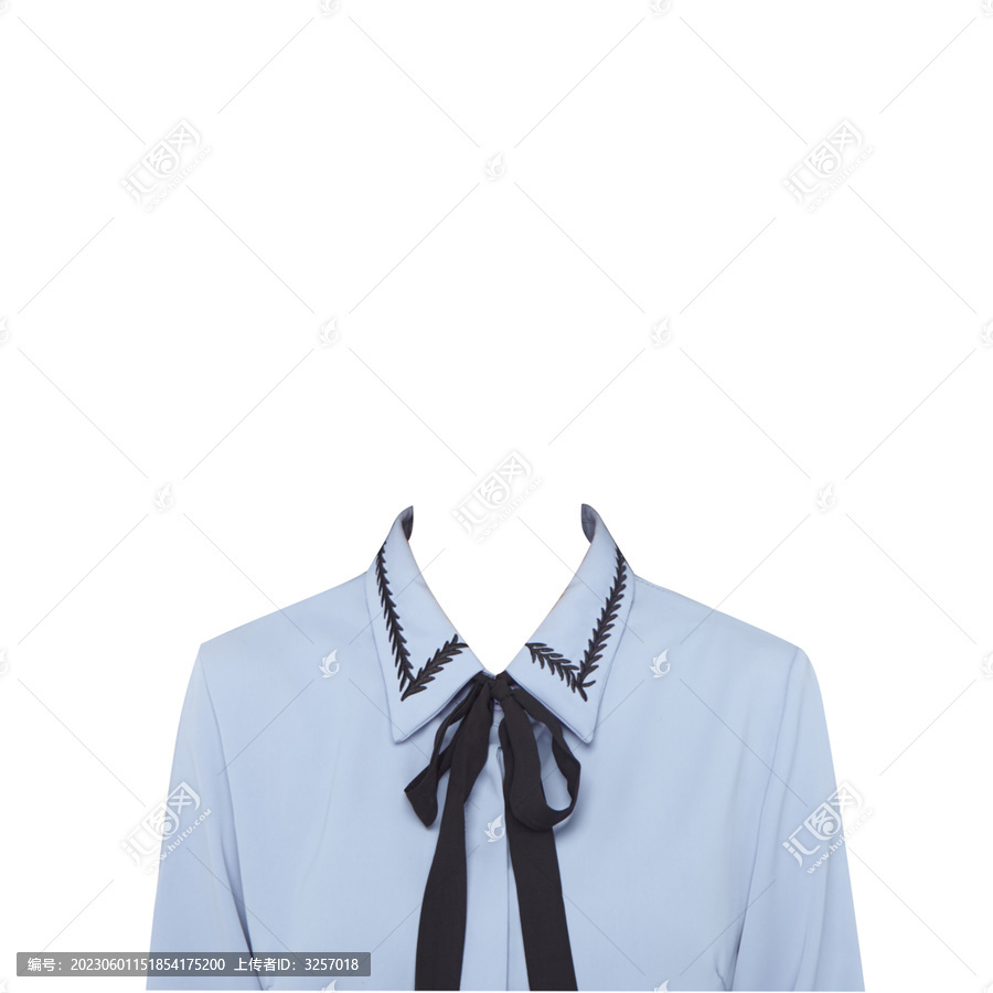 女士藍色襯衫素材