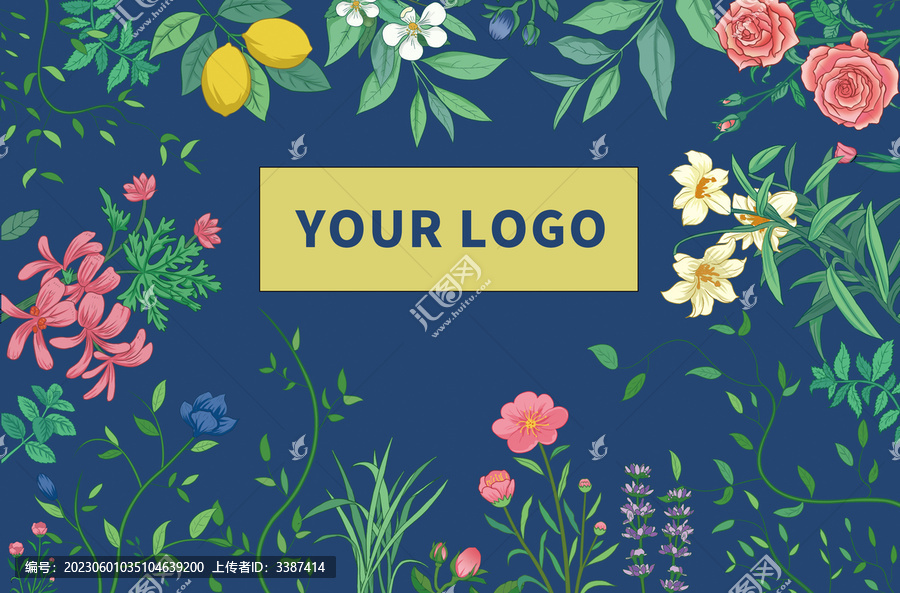小清新花朵植物綠葉精油插畫(huà)
